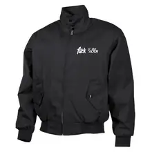 Bestickte Harrington Jacke, Schwarz - Fuck 86a - gewählte Variante