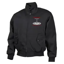 Bestickte Harrington Jacke, Schwarz - Tradition schlägt jeden Trend - gewählte Variante
