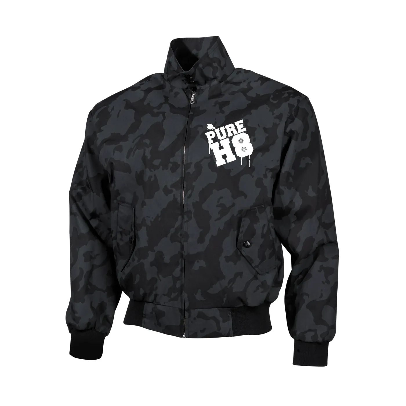 Bestickte Harrington Jacke, Camo - Pure H8