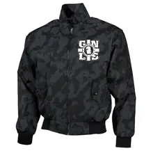 Bestickte Harrington Jacke, Camo - GNLS, Kreuz Vorderseite
