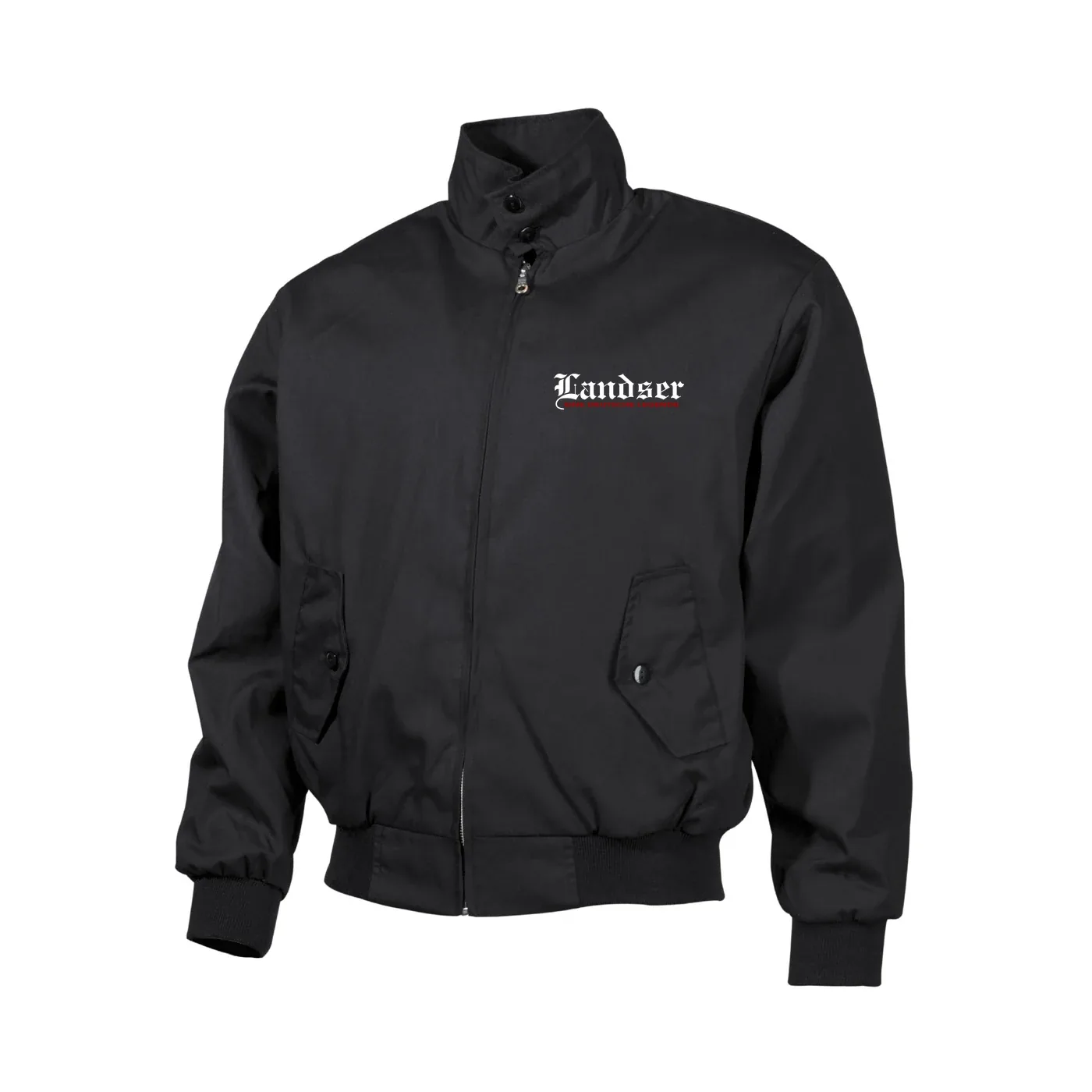 Bestickte Harrington Jacke, Schwarz - Landser, eine deutsche legende