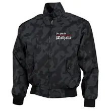 Bestickte Harrington Jacke, Camo - See you in Walhalla, Strich - gewählte Variante