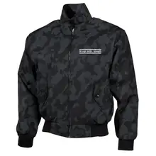 Bestickte Harrington Jacke, Camo - Klagt nicht kämpft Vorderseite