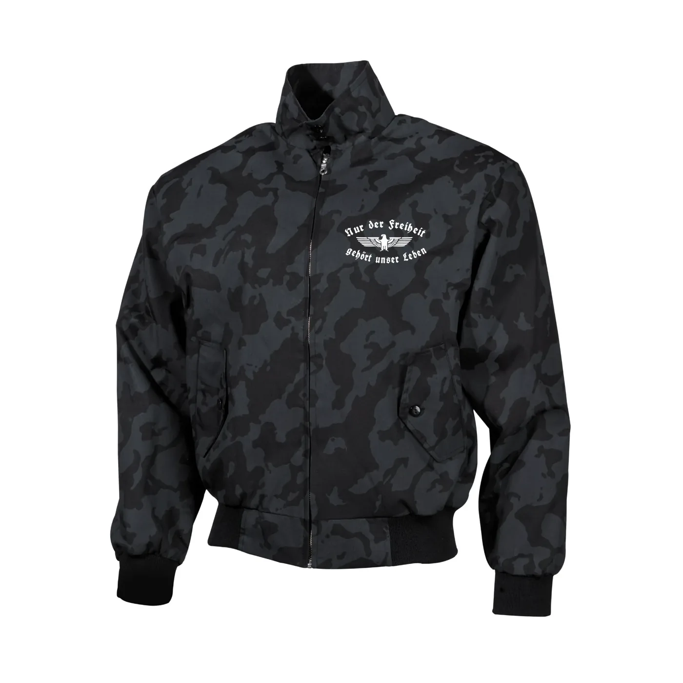 Bestickte Harrington Jacke, Camo - Nur der Freiheit gehört unser Leben