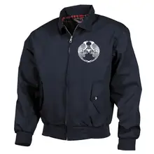Bestickte Harrington Jacke, Blau - Raben - gewählte Variante