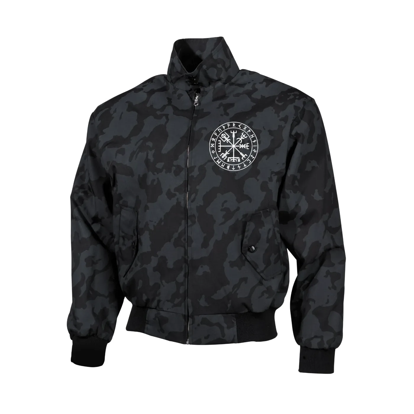 Bestickte Harrington Jacke, Camo - Vegvisir