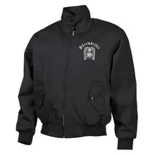 Bestickte Harrington Jacke, Schwarz - Skrewdriver Vorderseite