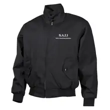 Bestickte Harrington Jacke, Schwarz - Nazi nicht an Zuwanderung interessiert - gewählte Variante