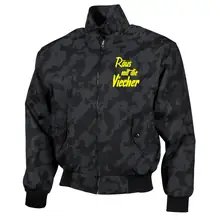 Bestickte Harrington Jacke, Camo - Raus mit die Viecher - gewählte Variante