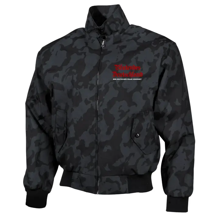 Bestickte Harrington Jacke, Camo - Blutendes Deutschland
