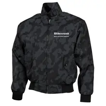 Bestickte Harrington Jacke, Camo - Widerstand lässt sich nicht verbieten Vorderseite