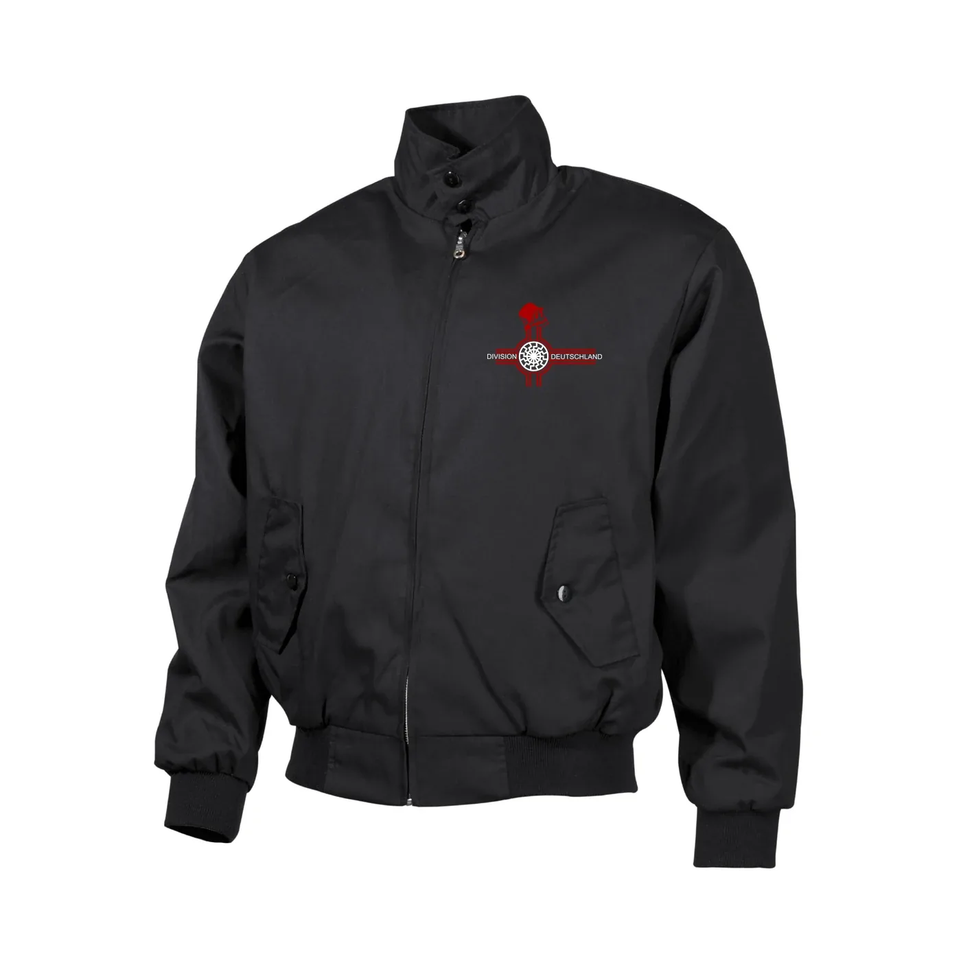 Bestickte Harrington Jacke, Schwarz - Divison Deutschland