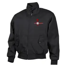 Bestickte Harrington Jacke, Schwarz - Divison Deutschland - gewählte Variante
