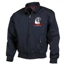 Bestickte Harrington Jacke, Blau - Consdaple, Adlerkopf 1990 Vorderseite