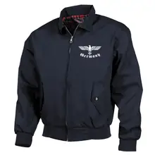 Bestickte Harrington Jacke, Blau - Germany, Adler Vorderseite
