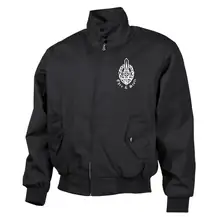 Bestickte Harrington Jacke, Schwarz - Ehre & Stolz - gewählte Variante