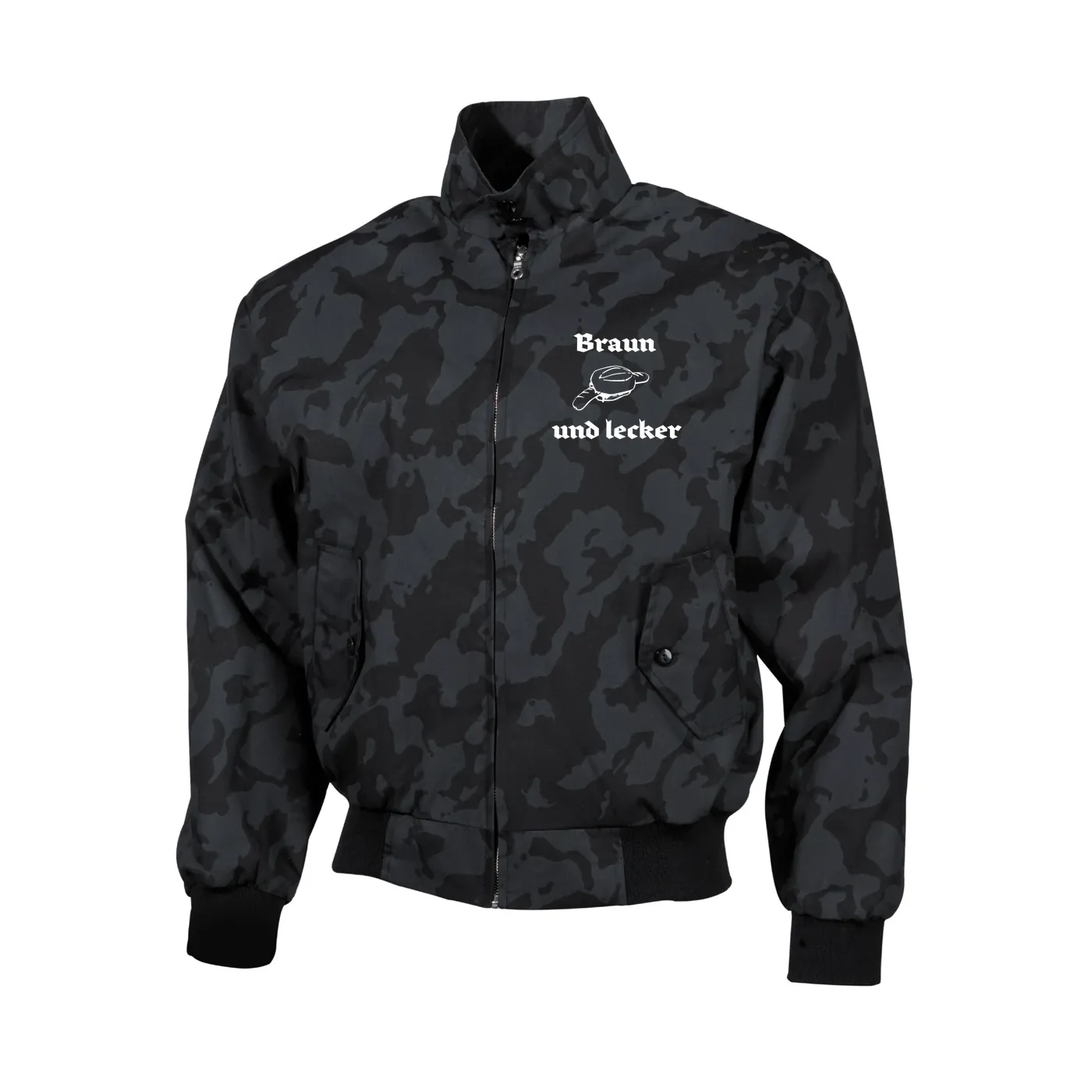 Bestickte Harrington Jacke, Camo - Braun und lecker