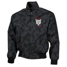 Bestickte Harrington Jacke, Camo - Lieber ein Wolf Odins als ein Lamm Gottes - gewählte Variante