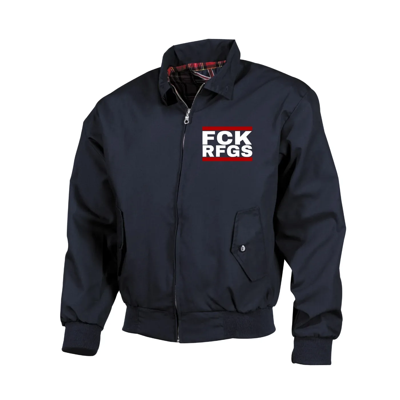 Bestickte Harrington Jacke, Blau - FCK RFGS