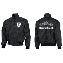 Bestickte Harrington Jacke, Camo - Landser Deutschland Vorder- und Rückseite