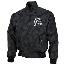 Bestickte Harrington Jacke, Camo - Odin statt Jesus - gewählte Variante