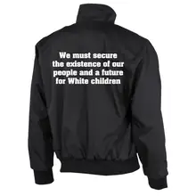 Bestickte Harrington Jacke, Schwarz - 14 Words Rückseite