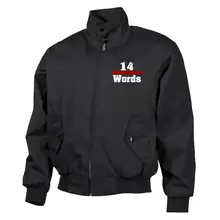 Bestickte Harrington Jacke, Schwarz - 14 Words Vorderseite