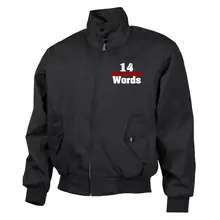 Bestickte Harrington Jacke, Schwarz - 14 Words - gewählte Variante