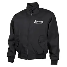 Bestickte Harrington Jacke, Schwarz - Germania, Deutsch ist mein Sinn Vorderseite