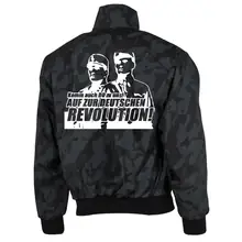 Bestickte Harrington Jacke, Camo - Komm zur Revolution Rückseite