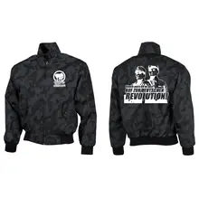 Bestickte Harrington Jacke, Camo - Komm zur Revolution Vorder- und Rückseite