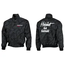 Bestickte Harrington Jacke, Camo - Nationalist für Heimat, Volk und Vaterland Vorder- und Rückseite