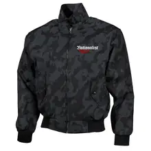 Bestickte Harrington Jacke, Camo - Nationalist für Heimat, Volk und Vaterland Vorderseite