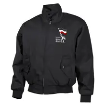 Bestickte Harrington Jacke, Schwarz - Nationaler Widerstand, Fahne - gewählte Variante