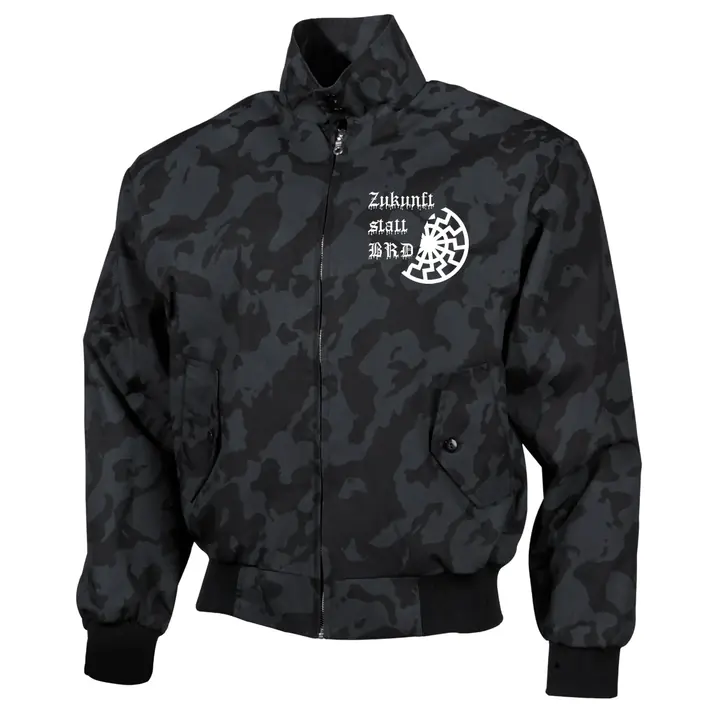 Bestickte Harrington Jacke, Camo - Zukunft statt BRD