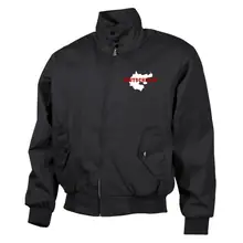 Bestickte Harrington Jacke, Schwarz - Aus liebe zur Heimat - gewählte Variante