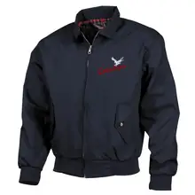 Bestickte Harrington Jacke, Blau - Consdaple, Adler im Flug - gewählte Variante