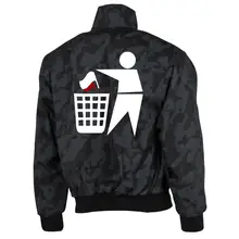 Bestickte Harrington Jacke, Camo - Keinen Bock auf Zecken Rückseite