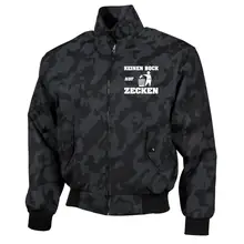 Bestickte Harrington Jacke, Camo - Keinen Bock auf Zecken Vorderseite