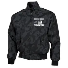 Bestickte Harrington Jacke, Camo - Keinen Bock auf Zecken - gewählte Variante