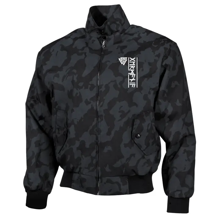 Bestickte Harrington Jacke, Camo - Germania Runen