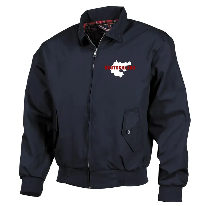 Bestickte Harrington Jacke, Blau - Aus liebe zur Heimat