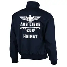 Bestickte Harrington Jacke, Blau - Aus liebe zur Heimat Rückseite