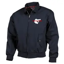 Bestickte Harrington Jacke, Blau - Aus liebe zur Heimat Vorderseite