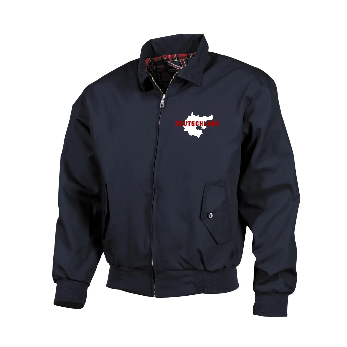 Bestickte Harrington Jacke, Blau - Aus liebe zur Heimat