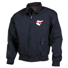 Bestickte Harrington Jacke, Blau - Aus liebe zur Heimat - gewählte Variante
