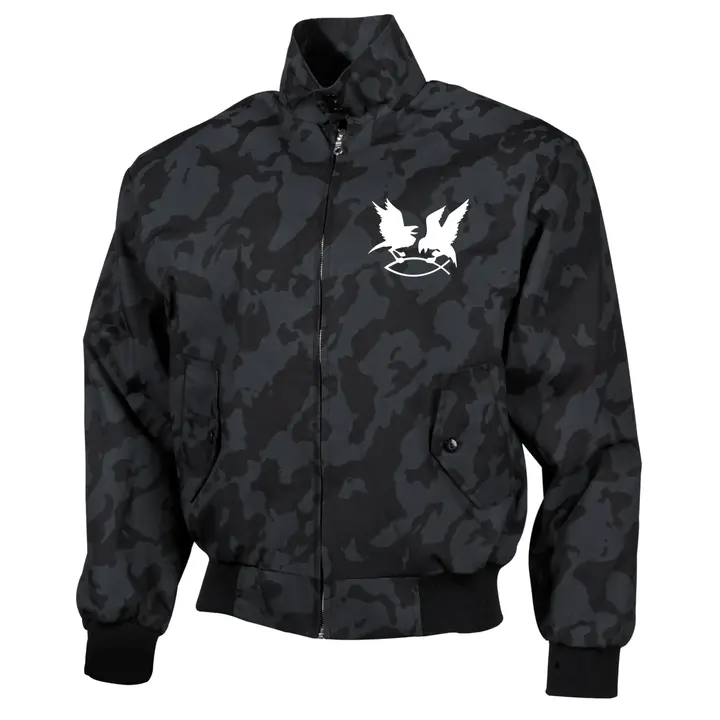 Bestickte Harrington Jacke, Camo - Hugin Munin