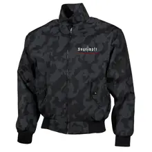 Bestickte Harrington Jacke, Camo - Ungeimpft, Steckt euch eure Impfung in den Arsch - gewählte Variante