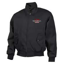 Bestickte Harrington Jacke, Schwarz - Walhalla, Nordmann Vorderseite
