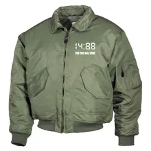 Bestickte Herren CWU Jacke, Oliv - 1488 Our time will come - gewählte Variante